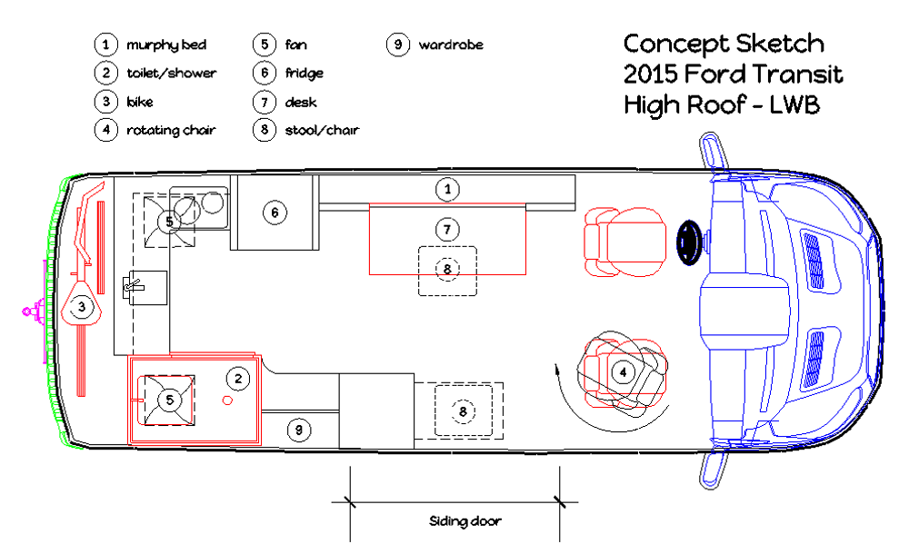 Ford Transit Conversion Concept Drawings