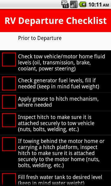 rv checklist app for android