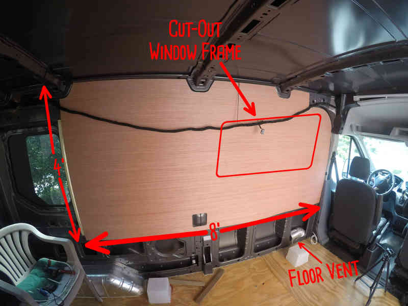 panel van cargo insulation conversion bed murphy side rear behind plywood cargovanconversion
